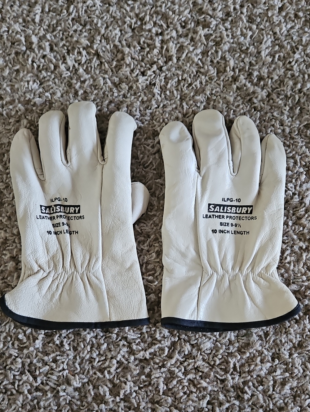 Leather Work Gloves - Size 9-9.5